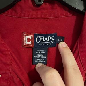 Chaps red dress shirt size large